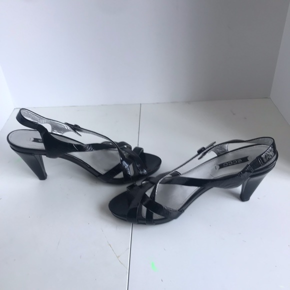 ECCO Patent Leather Strappy Heeled Sandals US 9/9.5 Euro 40 - Picture 7 of 11